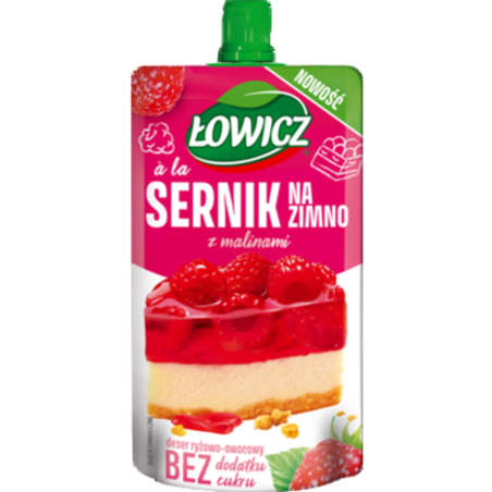 Łowicz deser ryżowo-owocowy sernik na zimno z malinami 100 g
